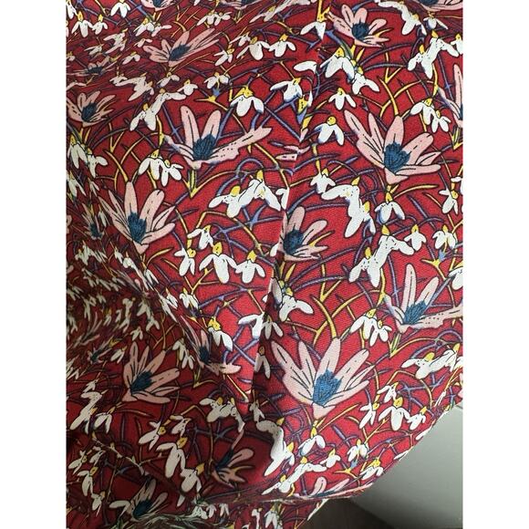 Paisley & Gray Men’s M Slim Fit Red Floral Button Down Shirt Long Sleeve Stretch - Picture 4 of 12